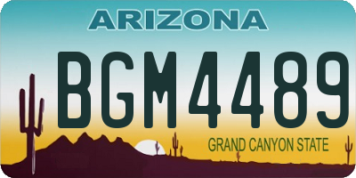 AZ license plate BGM4489