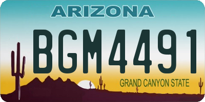 AZ license plate BGM4491
