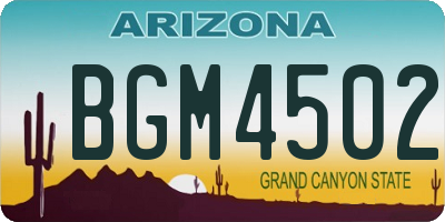 AZ license plate BGM4502