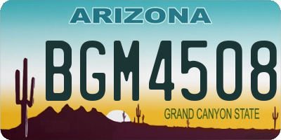 AZ license plate BGM4508