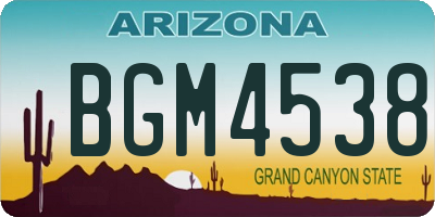 AZ license plate BGM4538