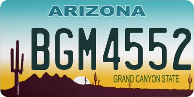 AZ license plate BGM4552