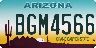 AZ license plate BGM4566