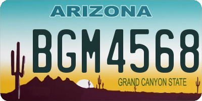 AZ license plate BGM4568