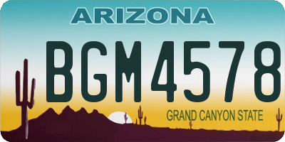 AZ license plate BGM4578
