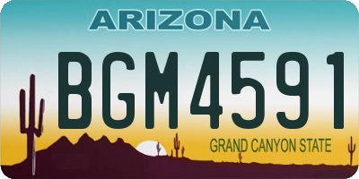 AZ license plate BGM4591