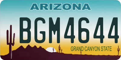AZ license plate BGM4644