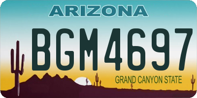 AZ license plate BGM4697