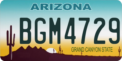 AZ license plate BGM4729