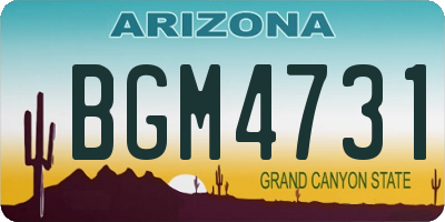 AZ license plate BGM4731
