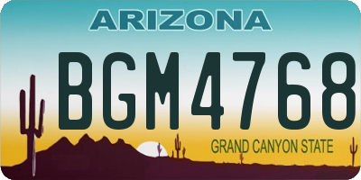 AZ license plate BGM4768