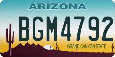 AZ license plate BGM4792