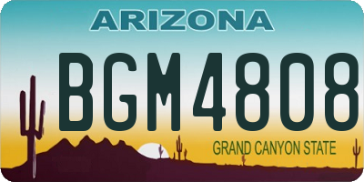 AZ license plate BGM4808