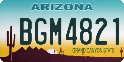 AZ license plate BGM4821