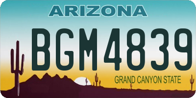 AZ license plate BGM4839