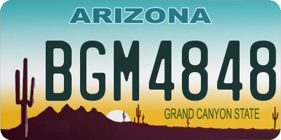 AZ license plate BGM4848