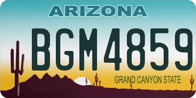AZ license plate BGM4859
