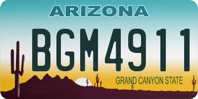 AZ license plate BGM4911
