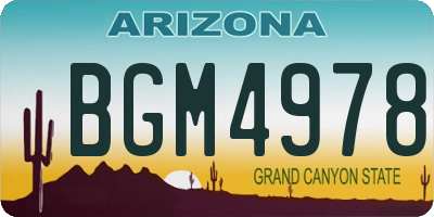AZ license plate BGM4978