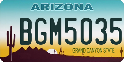 AZ license plate BGM5035