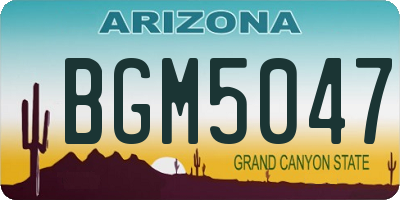 AZ license plate BGM5047