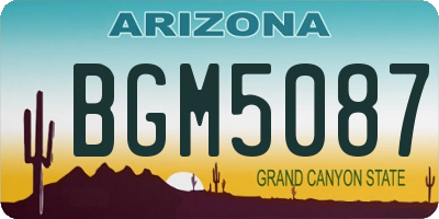AZ license plate BGM5087