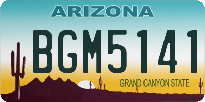 AZ license plate BGM5141