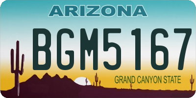 AZ license plate BGM5167