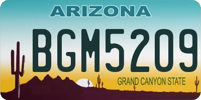 AZ license plate BGM5209