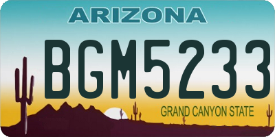 AZ license plate BGM5233