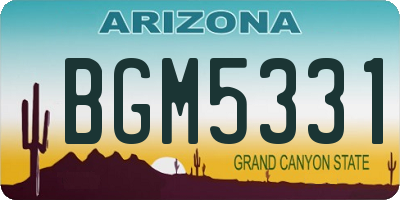 AZ license plate BGM5331