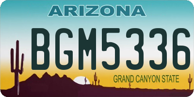 AZ license plate BGM5336