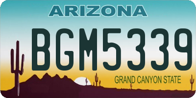 AZ license plate BGM5339