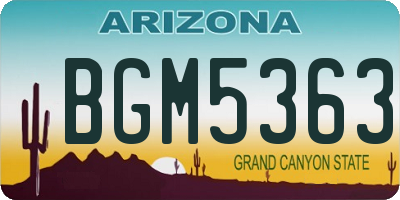 AZ license plate BGM5363