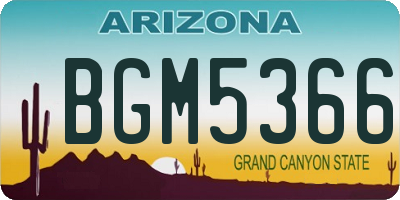 AZ license plate BGM5366