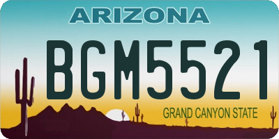 AZ license plate BGM5521