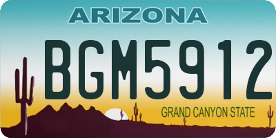 AZ license plate BGM5912