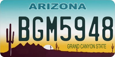 AZ license plate BGM5948