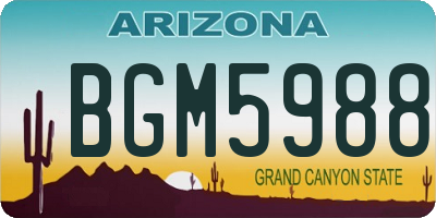AZ license plate BGM5988