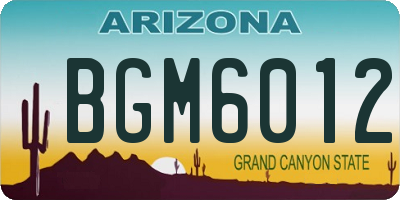 AZ license plate BGM6012