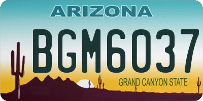 AZ license plate BGM6037