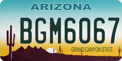 AZ license plate BGM6067