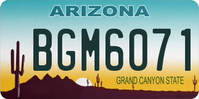 AZ license plate BGM6071