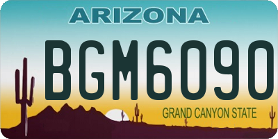 AZ license plate BGM6090