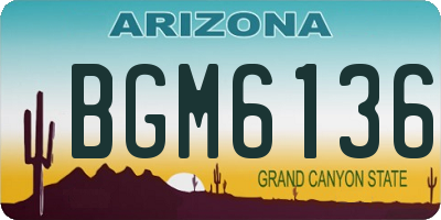 AZ license plate BGM6136