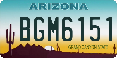 AZ license plate BGM6151