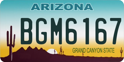 AZ license plate BGM6167
