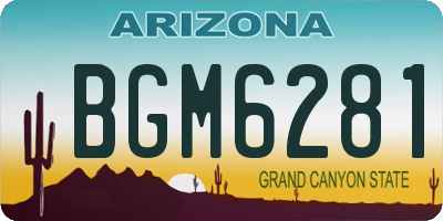 AZ license plate BGM6281