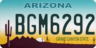 AZ license plate BGM6292