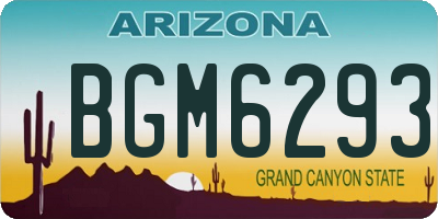 AZ license plate BGM6293